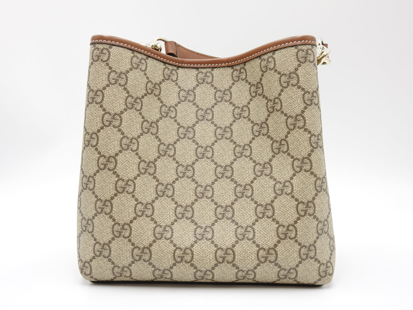 GUCCI GG Emblem Supreme Small Bucket Bag 2way Shoulder Bag Brown 815118