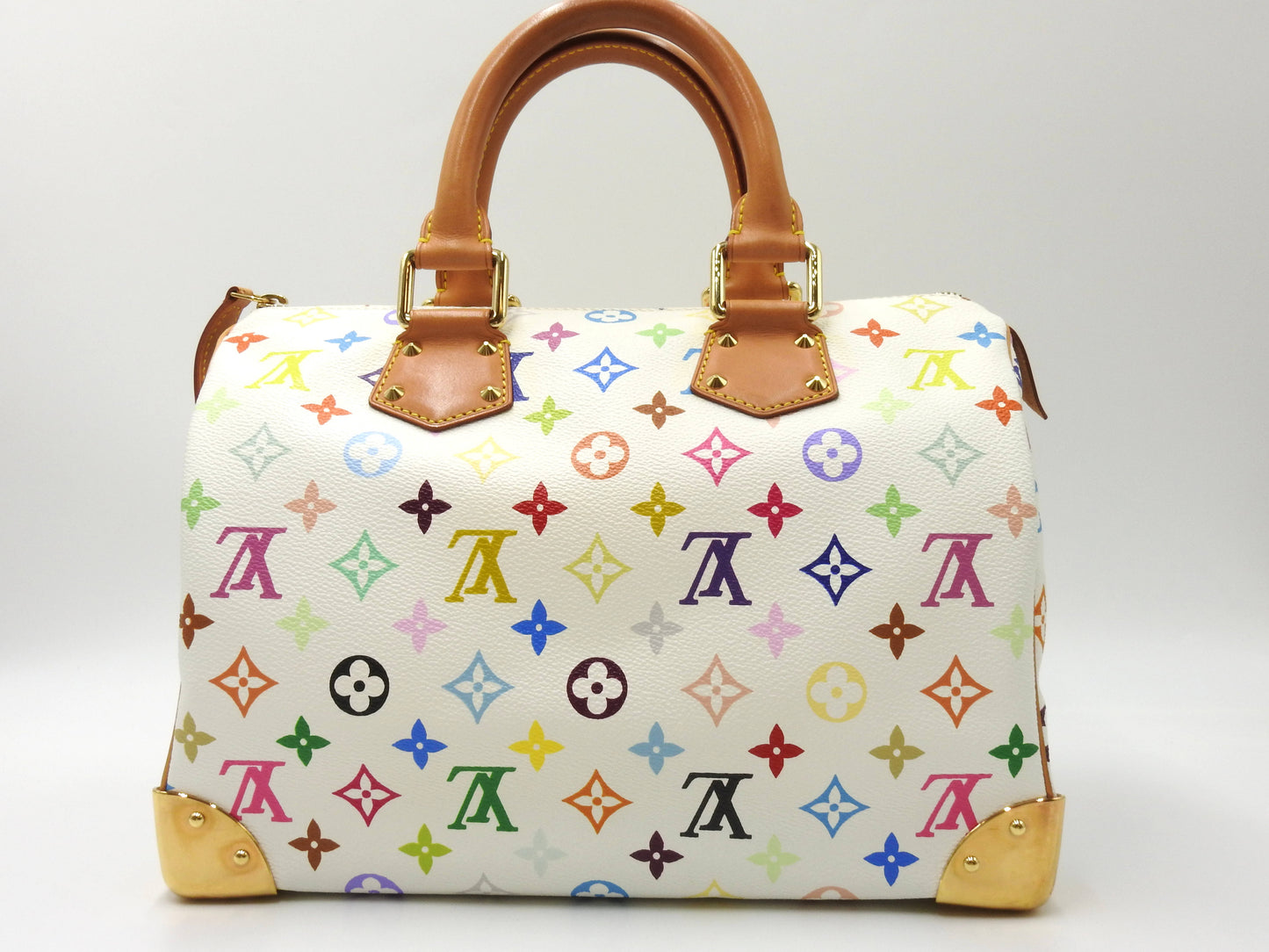 LOUIS VUITTON Speedy 30 Boston Hand Bag Multicolor Bron White M92643