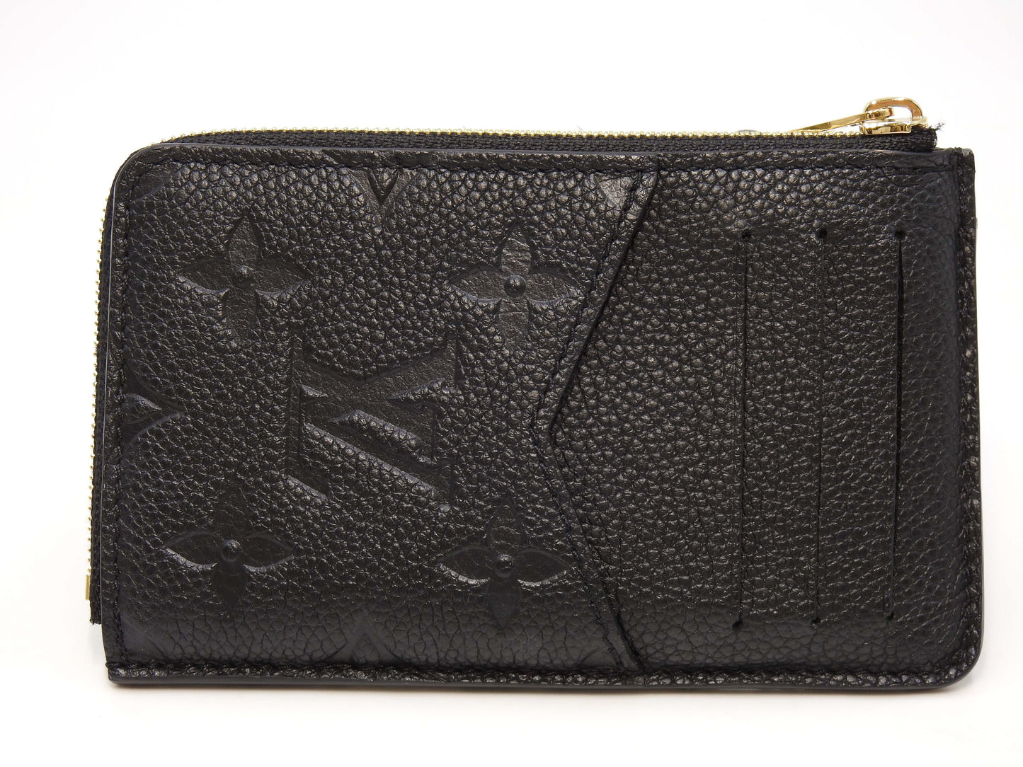 LOUIS VUITTON Monogram Empreinte Verso Coin Purse Card Holder Black M69421