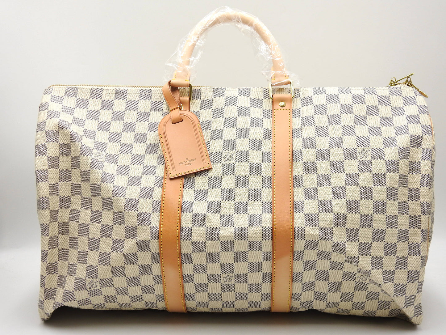 LOUIS VUITTON Damier Azur Keepall 50 Boston Bag Travel Bag N41430