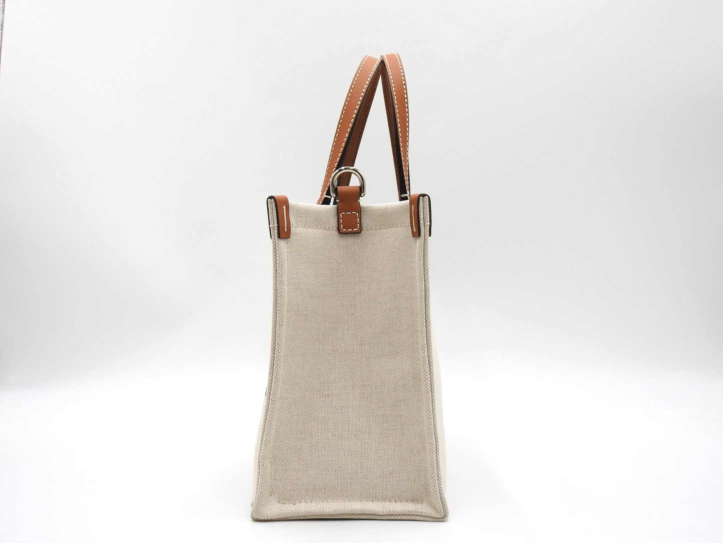 GUCCI Logo Print Medium 2way Shoulder Tote Bag Canvas Beige Brown 772144