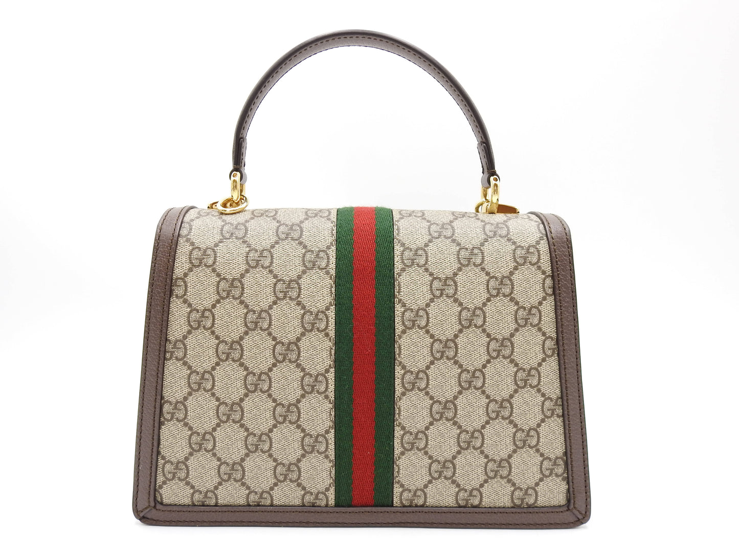 GUCCI Ophidia Web Top Handle 2way Shoulder Hand Bag Beige Brown 651055