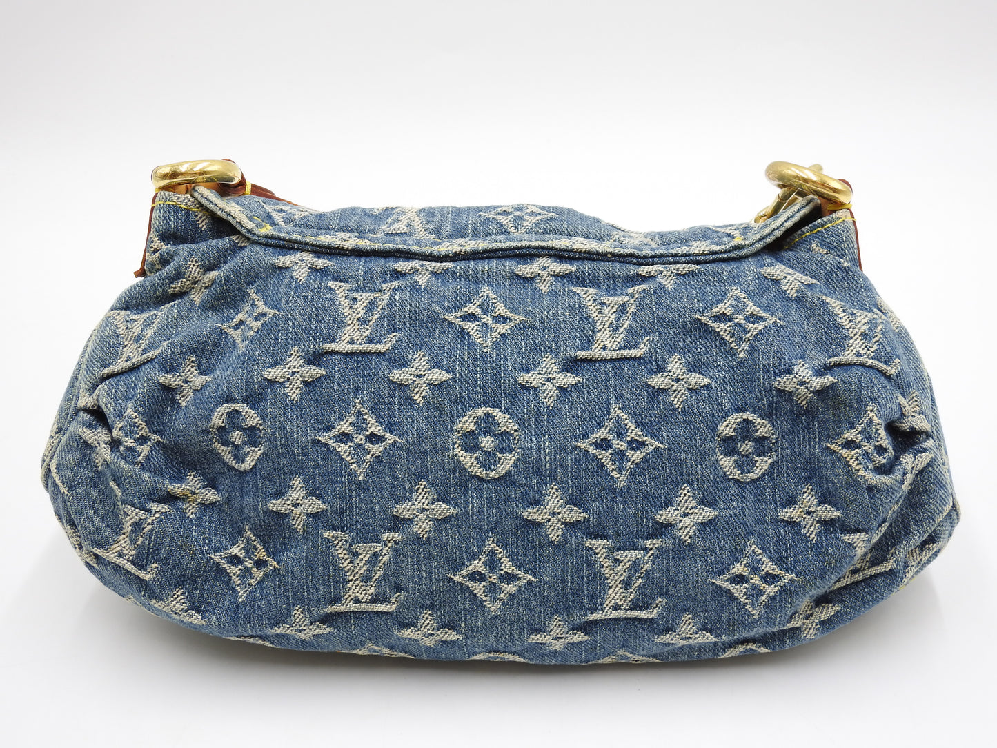 LOUIS VUITTON Mini Pleaty Monogram Denim Shoulder Hand Bag Blue M95050