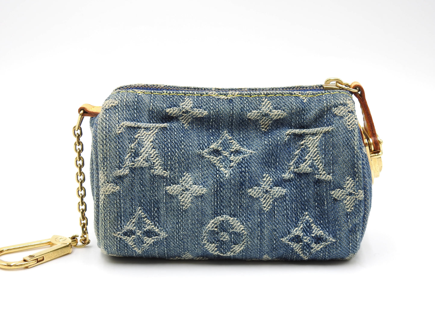 LOUIS VUITTON Monogram Denim Trousse Speedy PM Pouch Blue M95082