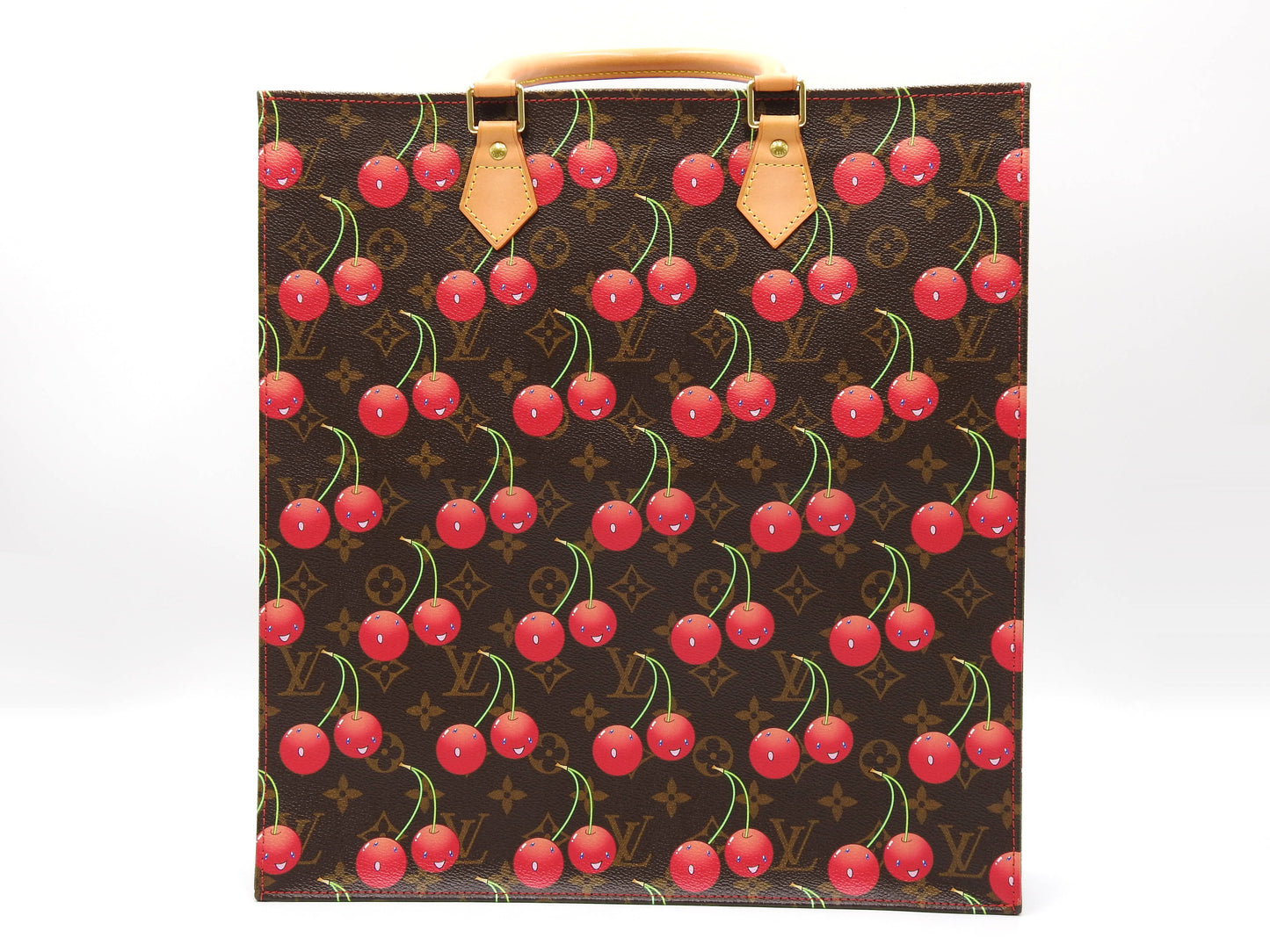 LOUIS VUITTON Monogram Cherry Sac Plat Tote Hand Bag Canvas M95010
