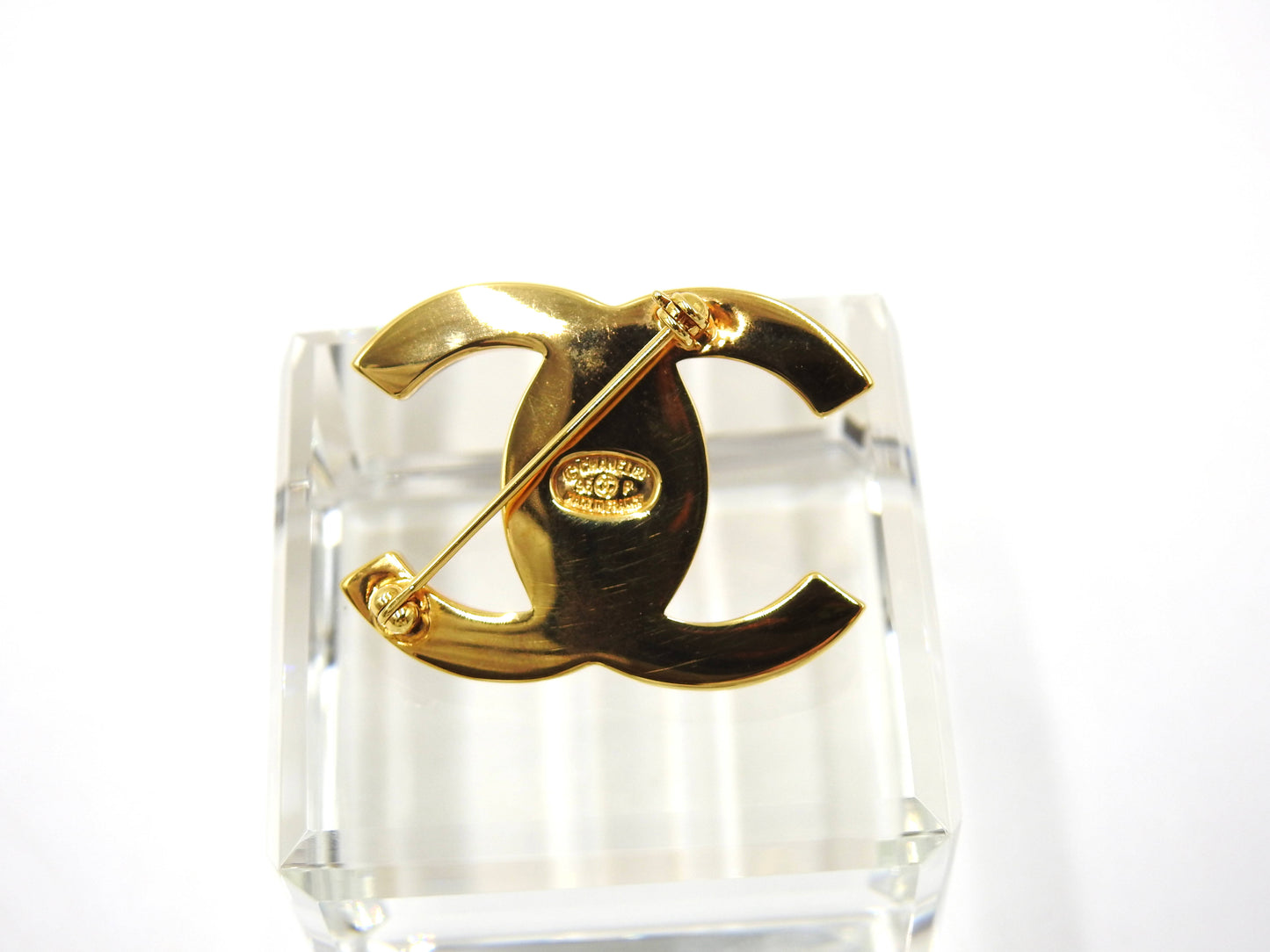 Chanel CC Turnlock Motif Brooch GP Gold Plated 96P
