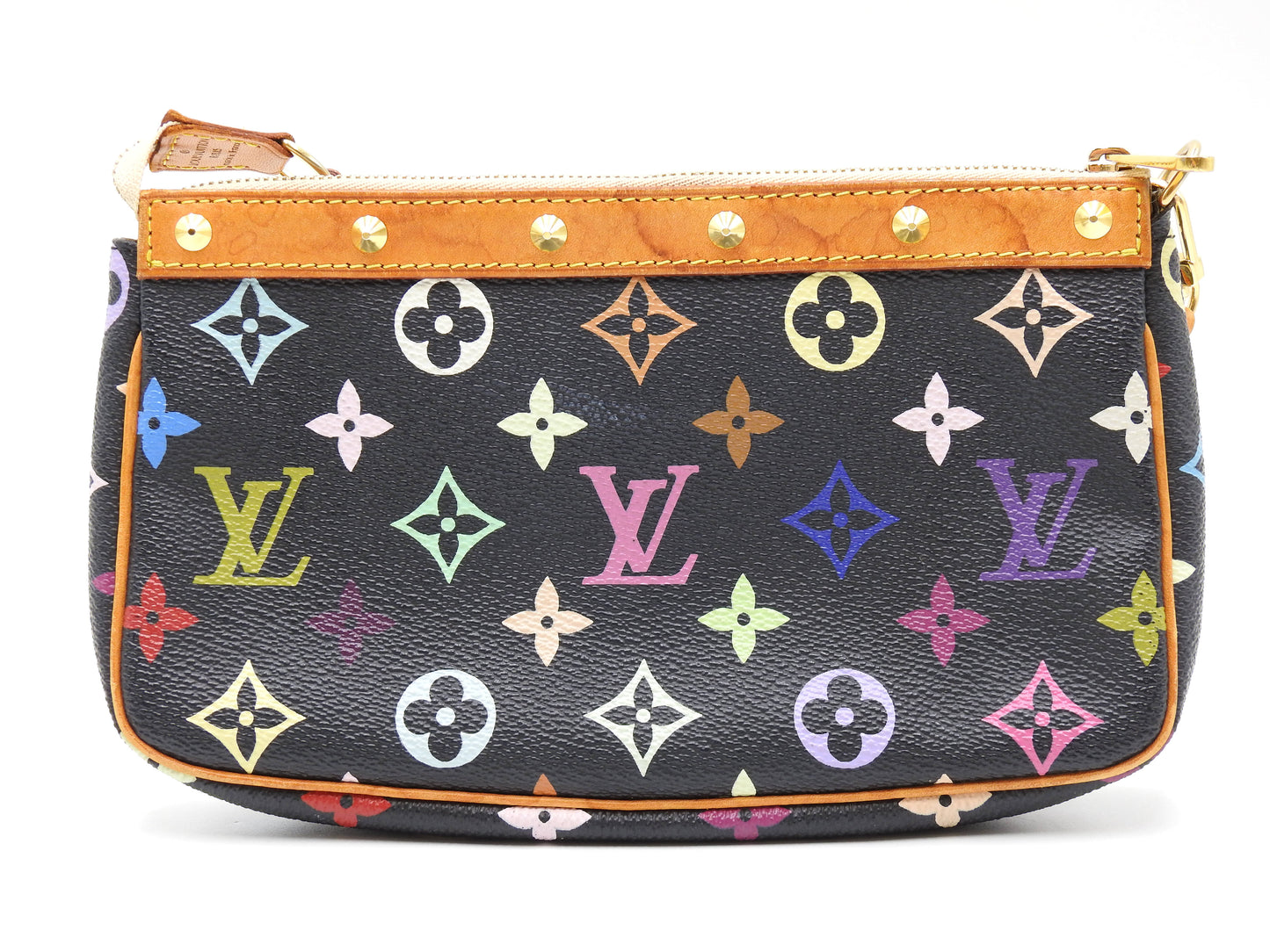 LOUIS VUITTON Pochette Accessories Pouch Monogram Multicolor Black M92648
