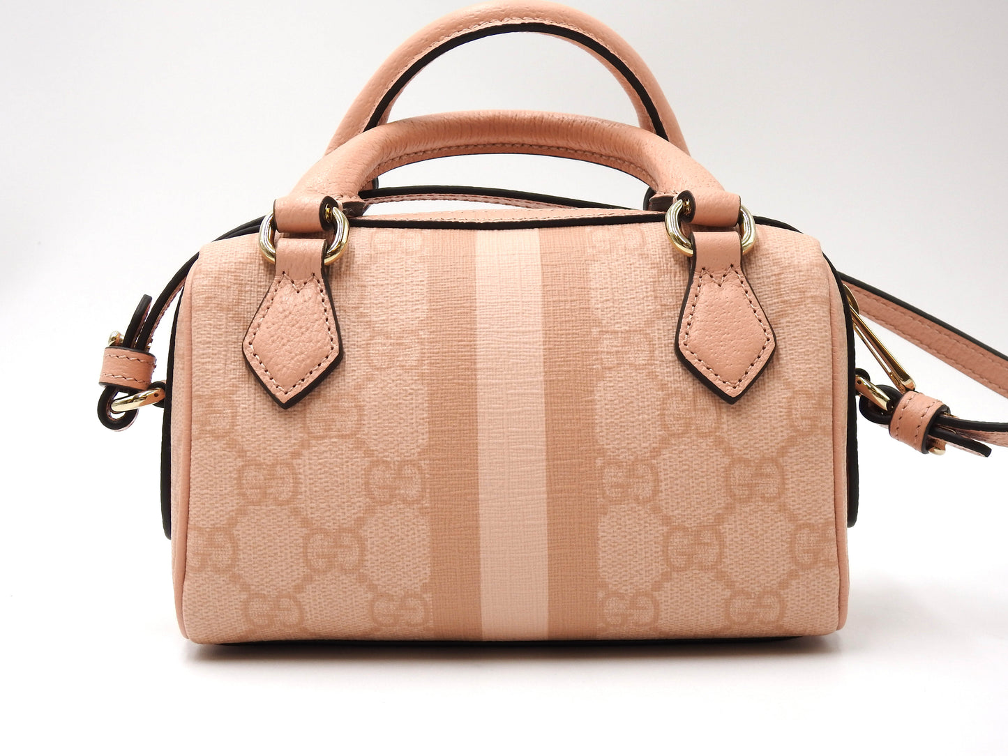 GUCCI GG Ophidia Supreme 2way Shoulder Boston Hand Bag Leather Pink 781490