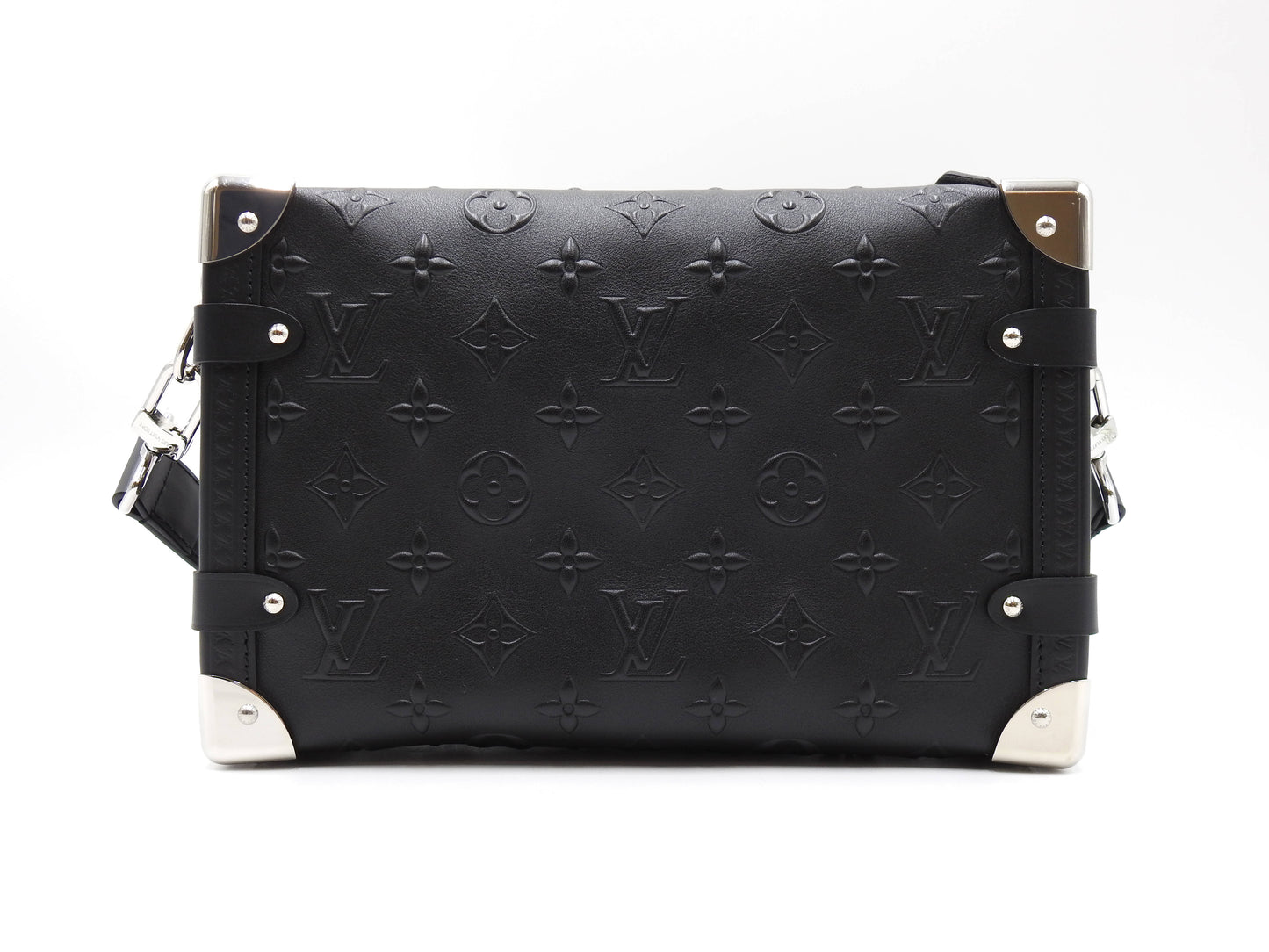 LOUIS VUITTON Monogram Seal Side Trunk 2way Shoulder Hand Bag Black M21709