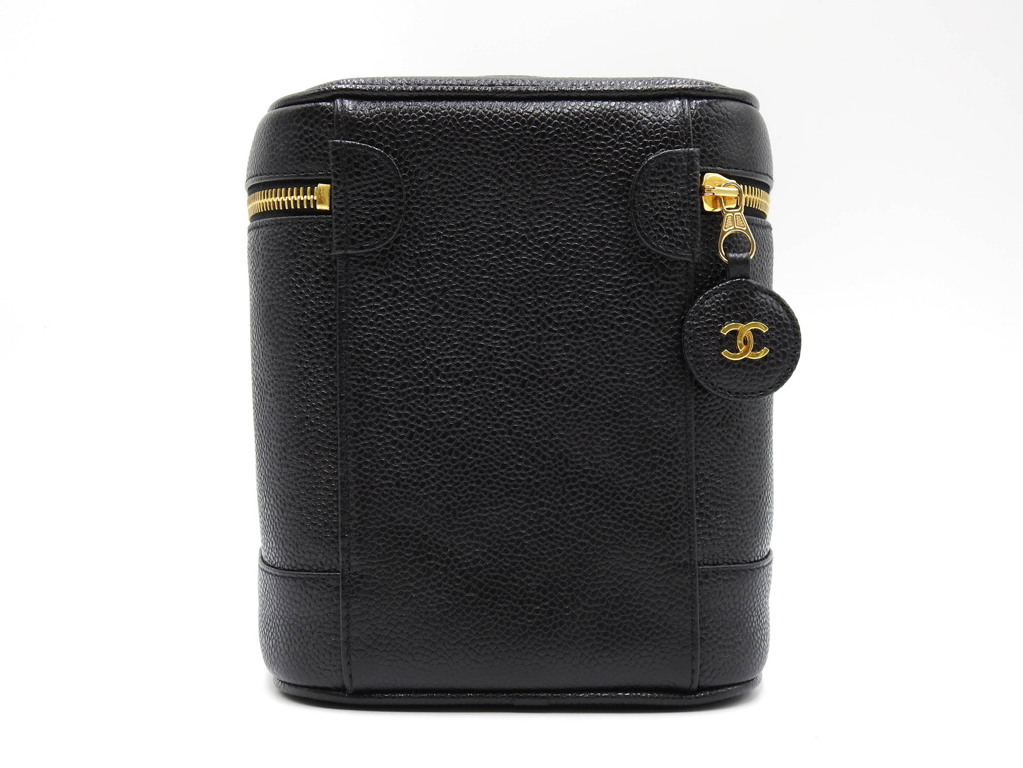 CHANEL CC Timeless Vanity Bag Cosmetic Pouch Caviarskin Black A01998