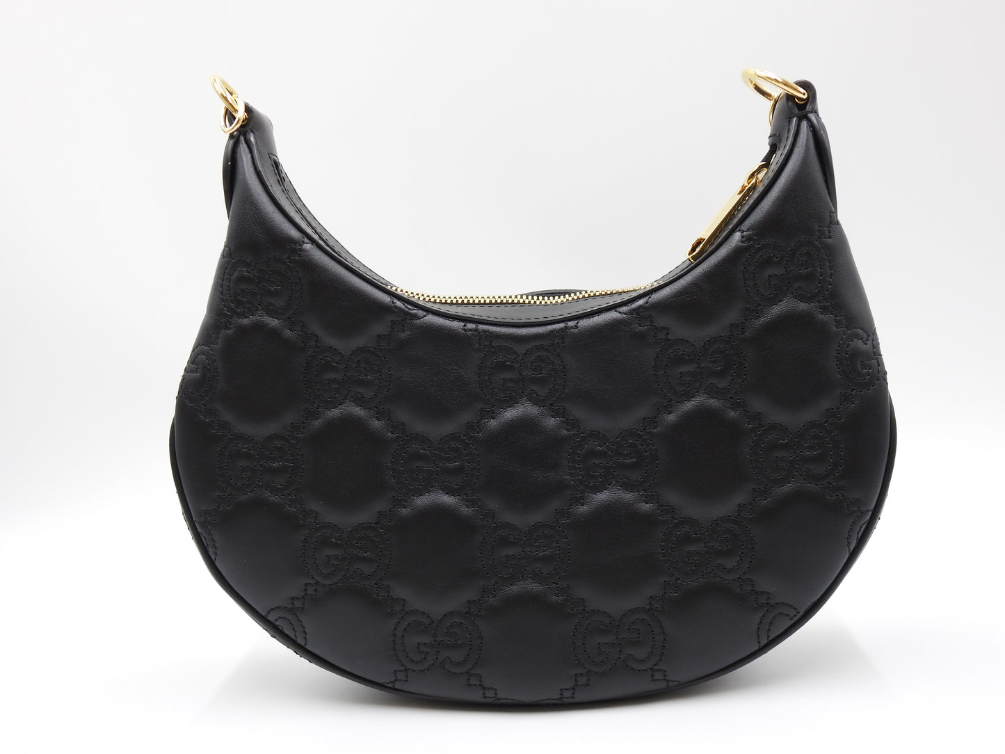 GUCCI GG Matelasse Small Hobo Chain Shoulder Bag Leather Black 739709