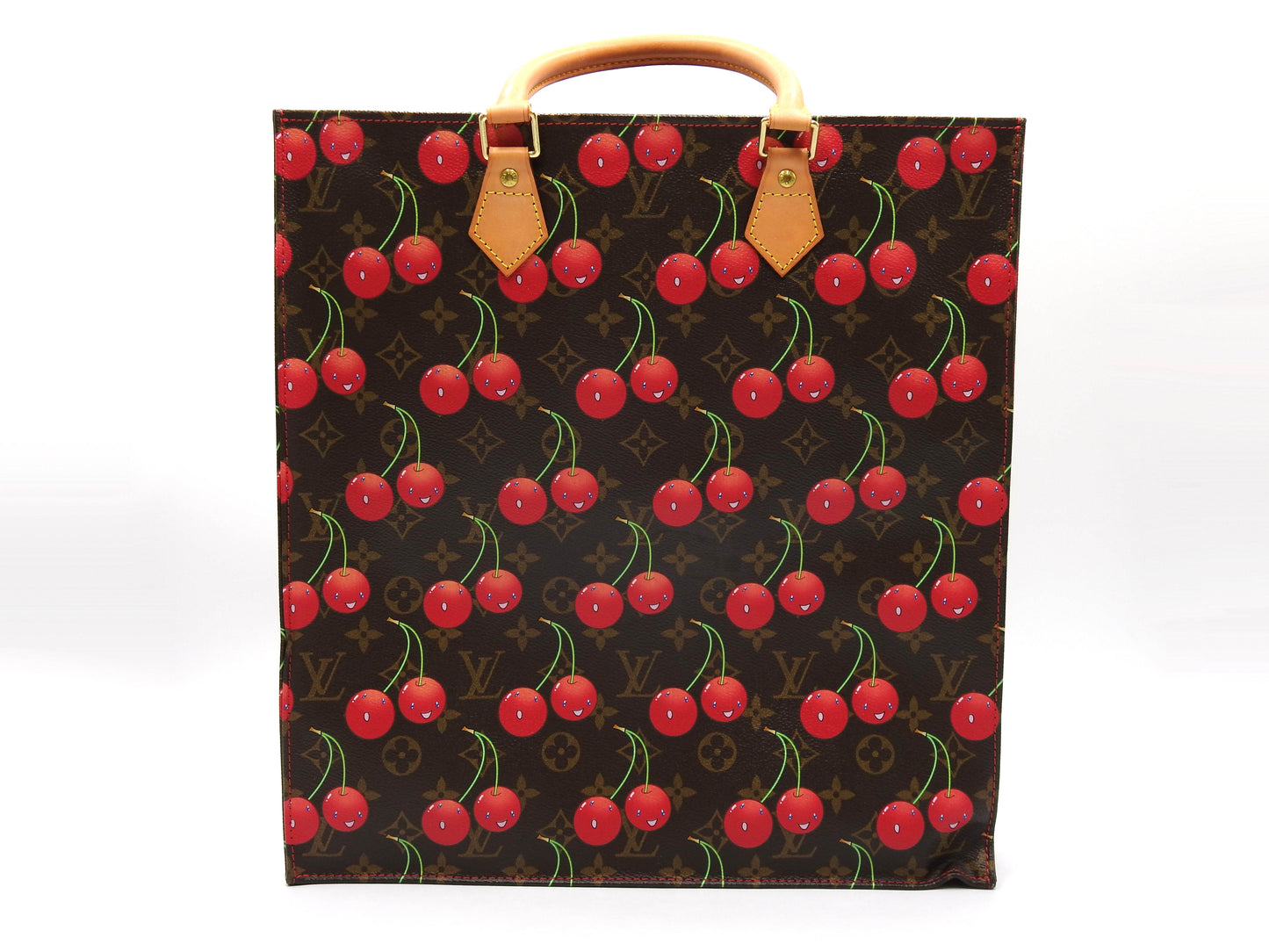 LOUIS VUITTON Monogram Cherry Sac Plat Tote Hand Bag Canvas M95010