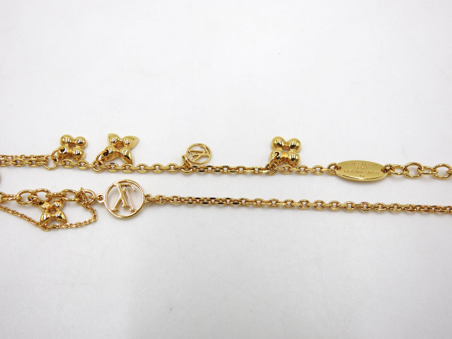 LOUIS VUITTON Collier Blooming Necklace GP Flower Brass M64855