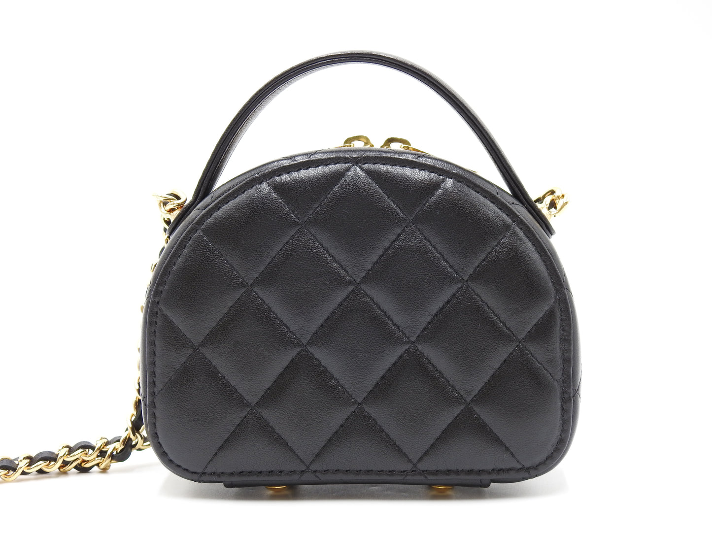 CHANEL Mini Chic Riviera Top Handle Vanity Shoulder Bag Lambskin AP3087