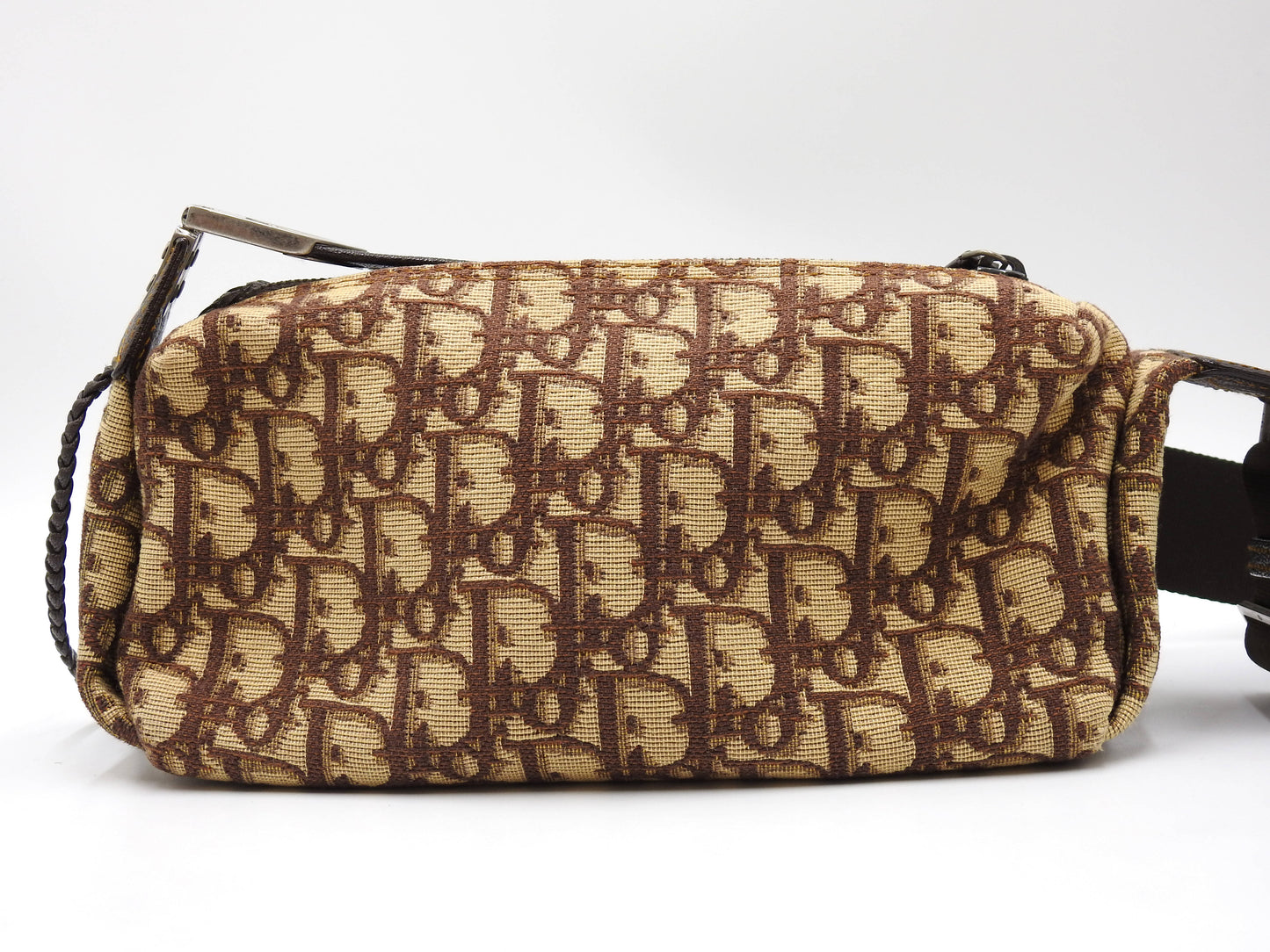 Christian Dior Trotter Flight Crossbody Shoulder Bag Canvas Leather Brown