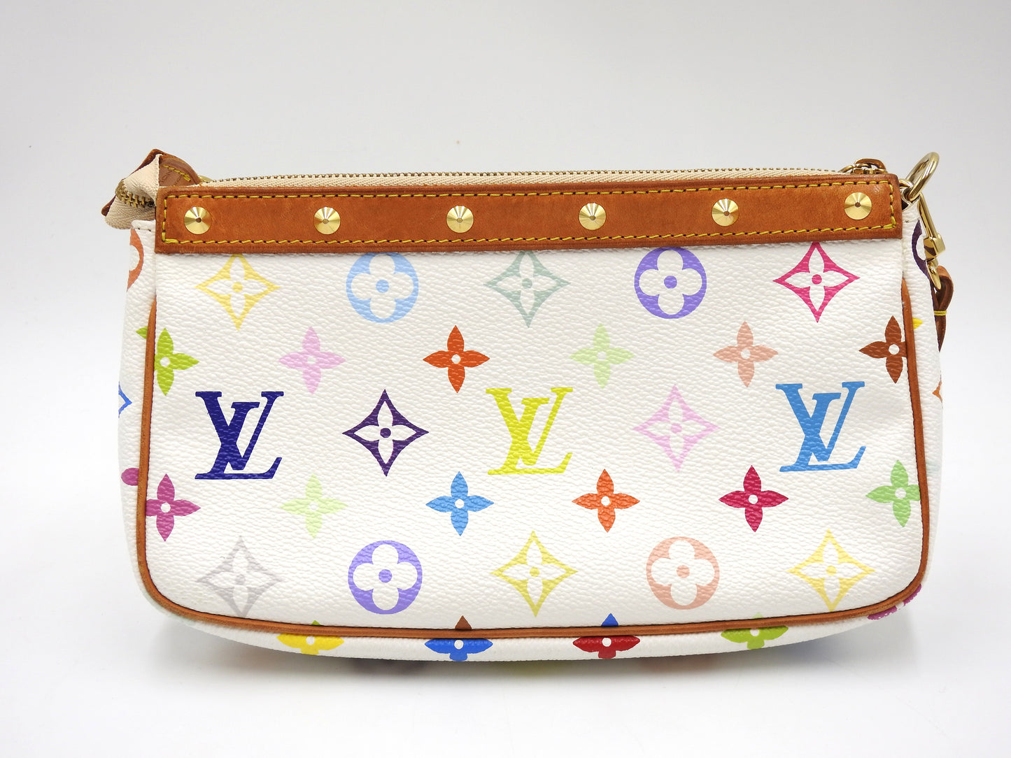 LOUIS VUITTON Pochette Accessories Pouch Monogram Multicolor White M92649