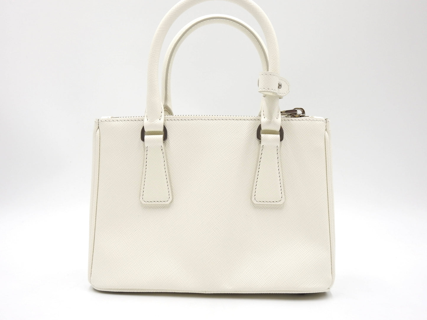 PRADA Galleria Mini Shoulder Hand Bag SAFFIANO LUX Leather White 1BA906