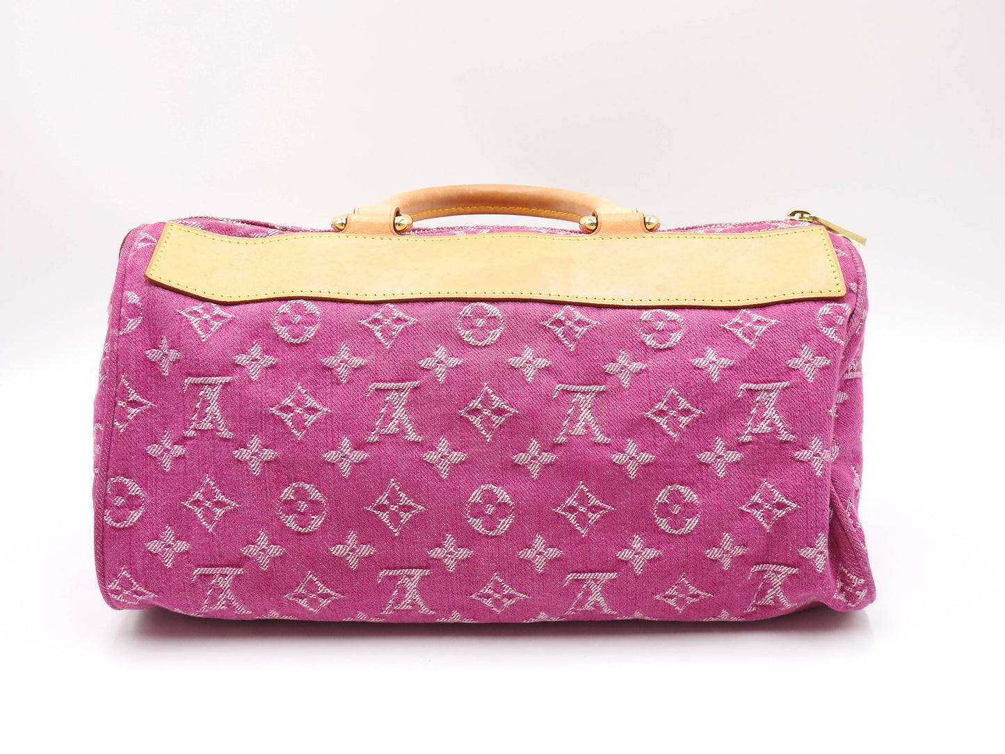 LOUIS VUITTON Monogram Denim Neo Speedy Boston Hand Bag Pink M95214