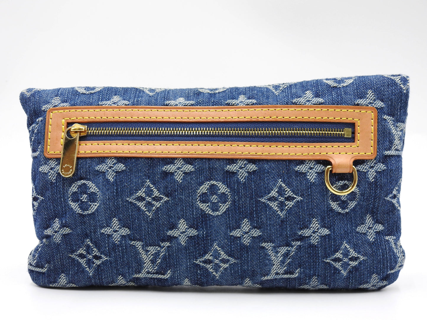 LOUIS VUITTON Monogram Denim Pochette Pratt Clutch Second Bag M95007