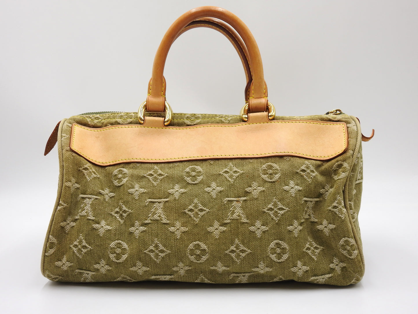 LOUIS VUITTON Monogram Denim Neo Speedy Hand Bag Boston Bag Khaki M95215