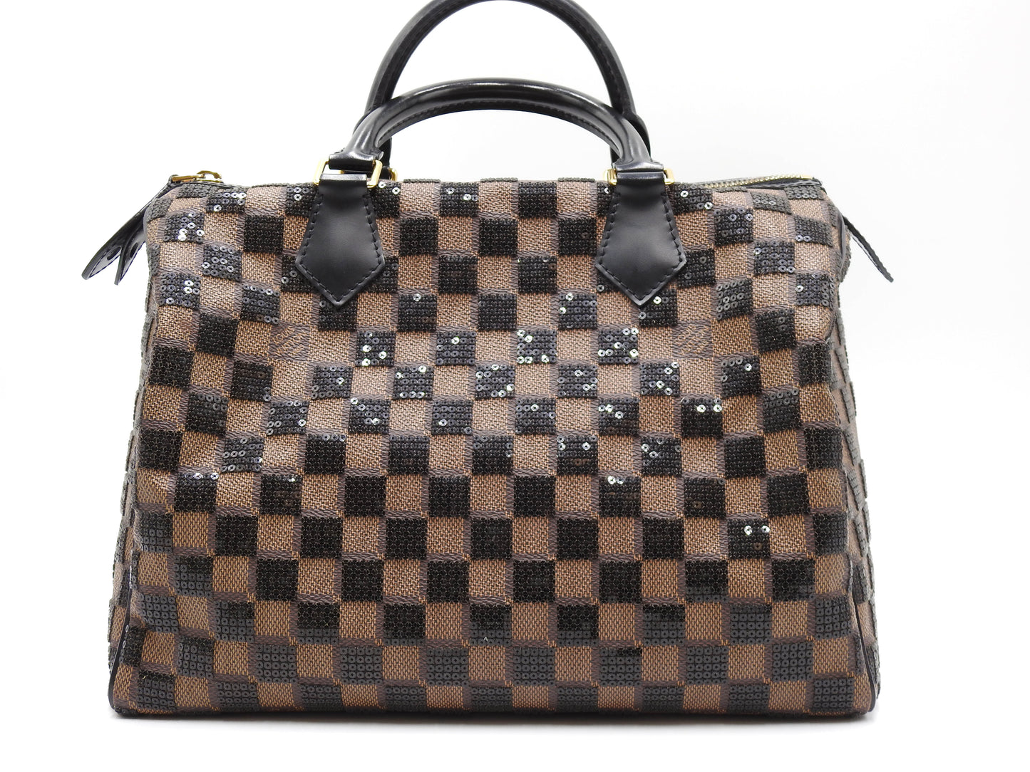 LOUIS VUITTON Damier Paillettes Sequin Speedy 30 Hand Bag Black N41262