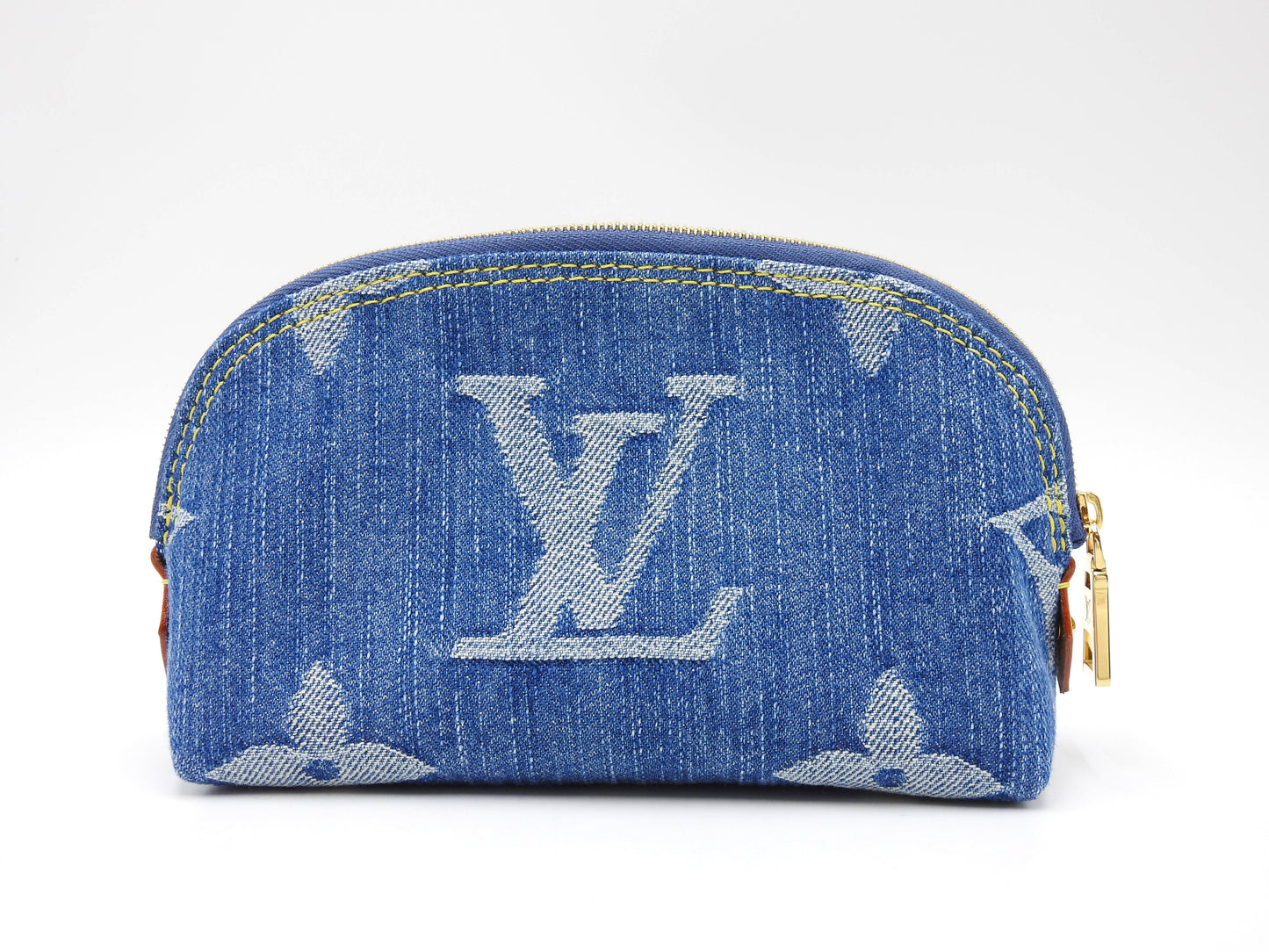 LOUIS VUITTON LV Remix Monogram Denim Cosmetic Pouch PM Blue M24316