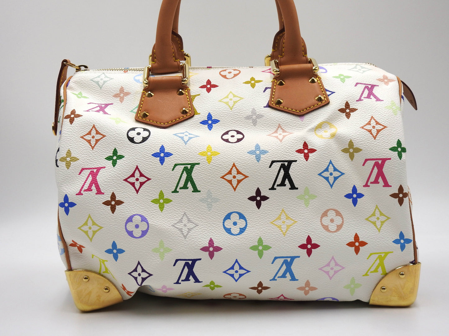 LOUIS VUITTON Speedy 30 Boston Hand Bag Multicolor Bron White M92643