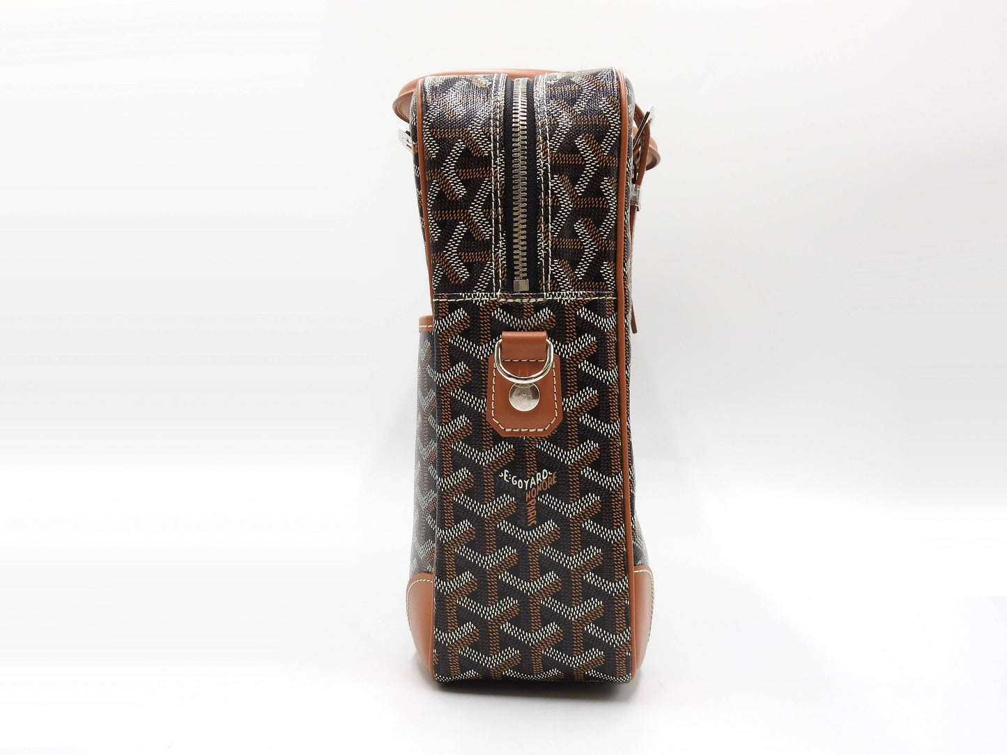 GOYARD AMBASSADE NV2 Business Bag PVC Canvas Leather Black Brown