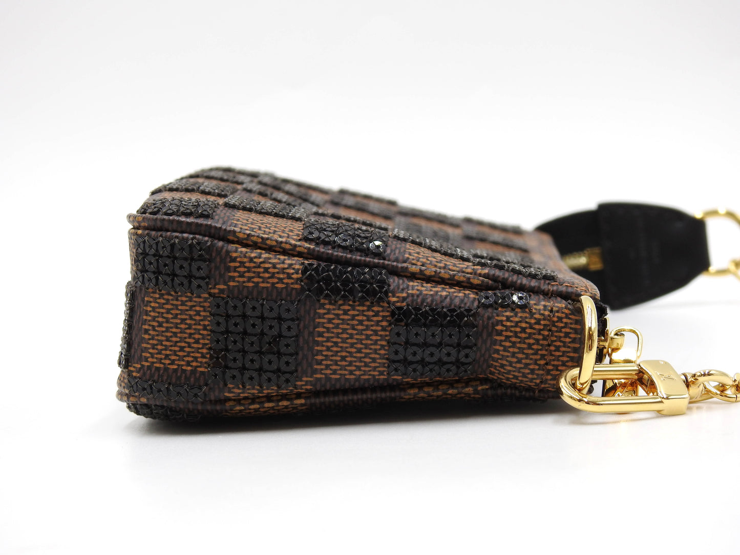 LOUIS VUITTON Damier Paillettes Sequins Mini Pochette Accessories N63176