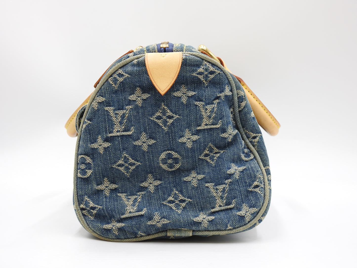 LOUIS VUITTON Monogram Denim Neo Speedy Hand Bag Boston Bag Blue M95019