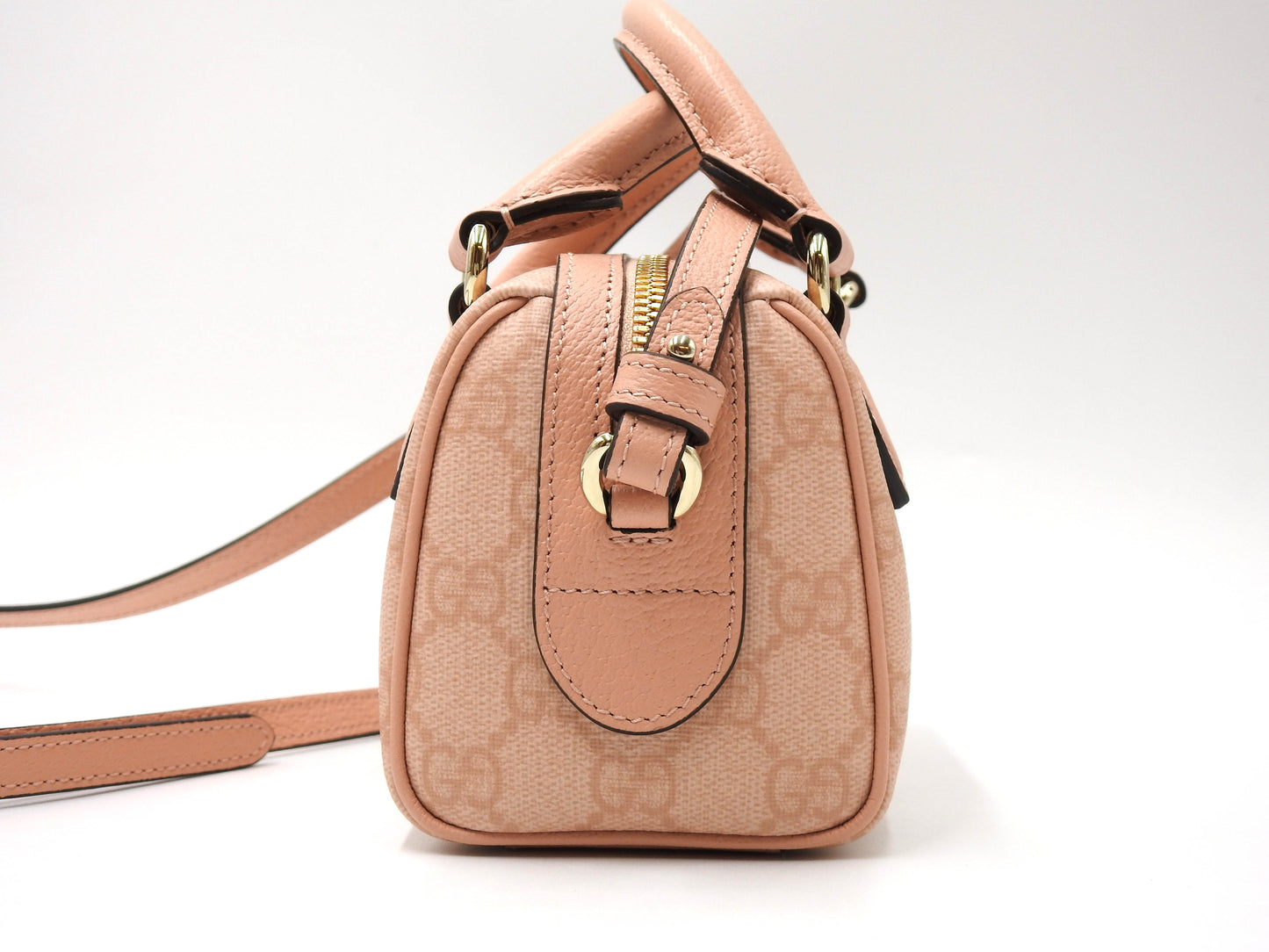 GUCCI GG Ophidia Supreme 2way Shoulder Boston Hand Bag Leather Pink 781490