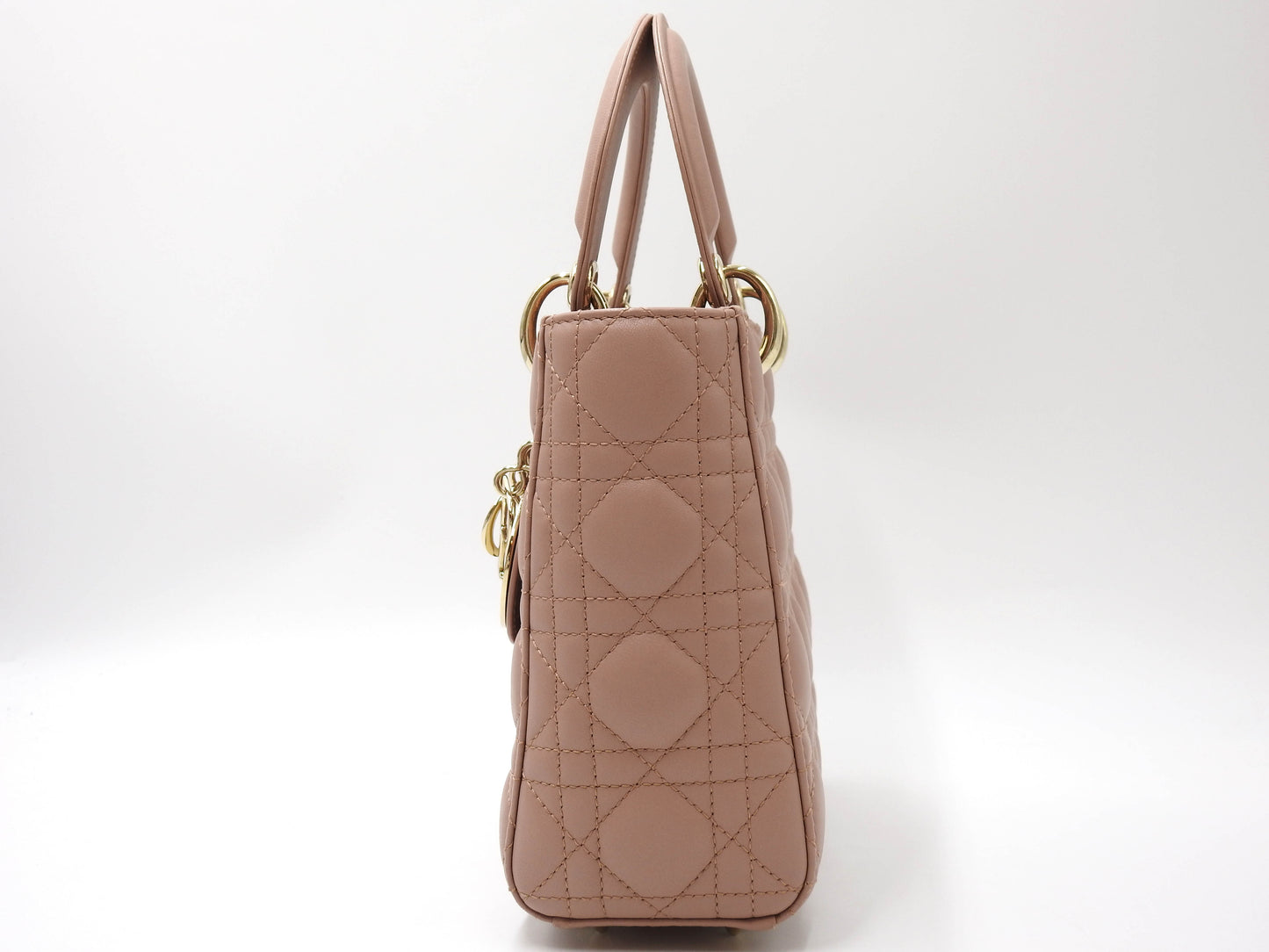 Christian Dior My Abc Lady Dior Small Shoulder Hand Bag Lambskin Pink Beige