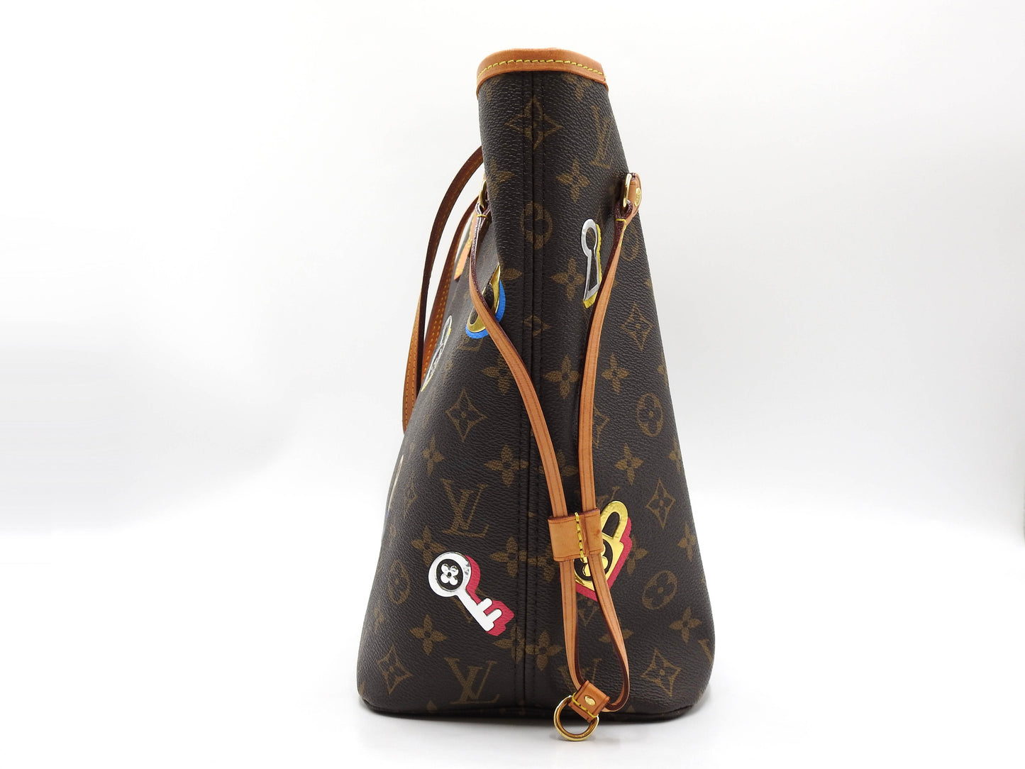 LOUIS VUITTON Monogram Love Lock Neverfull MM Tote Shoulder Bag M44364