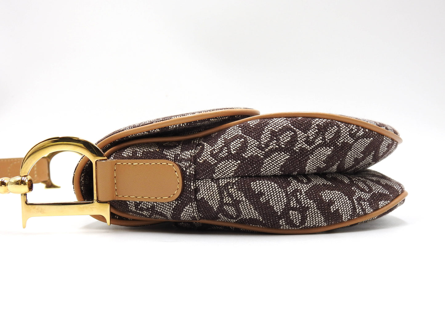 Christian Dior Trotter Oblique Saddle Bag Shoulder Hand Bag Canvas Brown
