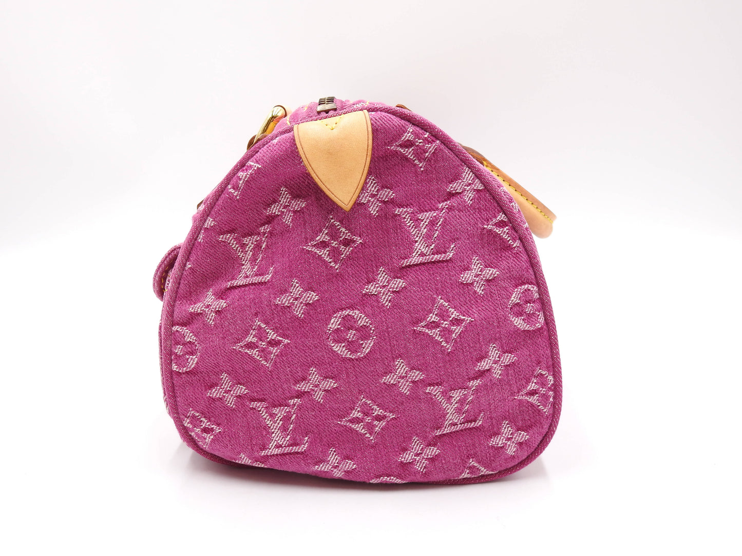 LOUIS VUITTON Monogram Denim Neo Speedy Boston Hand Bag Pink M95214