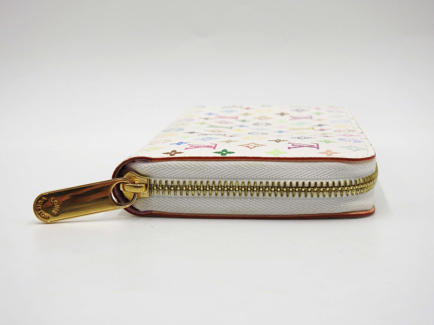 LOUIS VUITTON Monogram Multicolor Zip Around Long Wallet White M60241