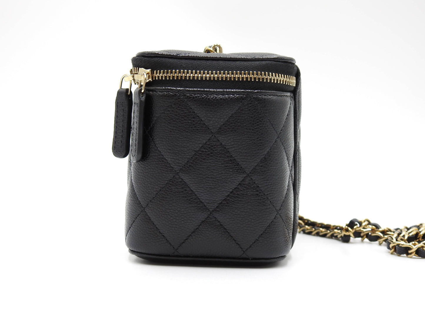 CHANEL CC Matelasse Chain Vanity Bag Shoulder Bag Caviarskin Black AP1341