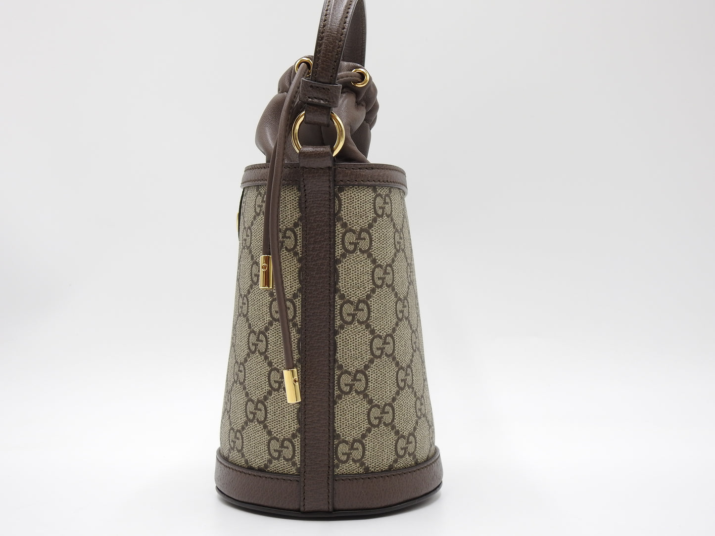 GUCCI GG Supreme Ophidia Bucket Bag Shoulder Hand Bag Beige Brown 760199