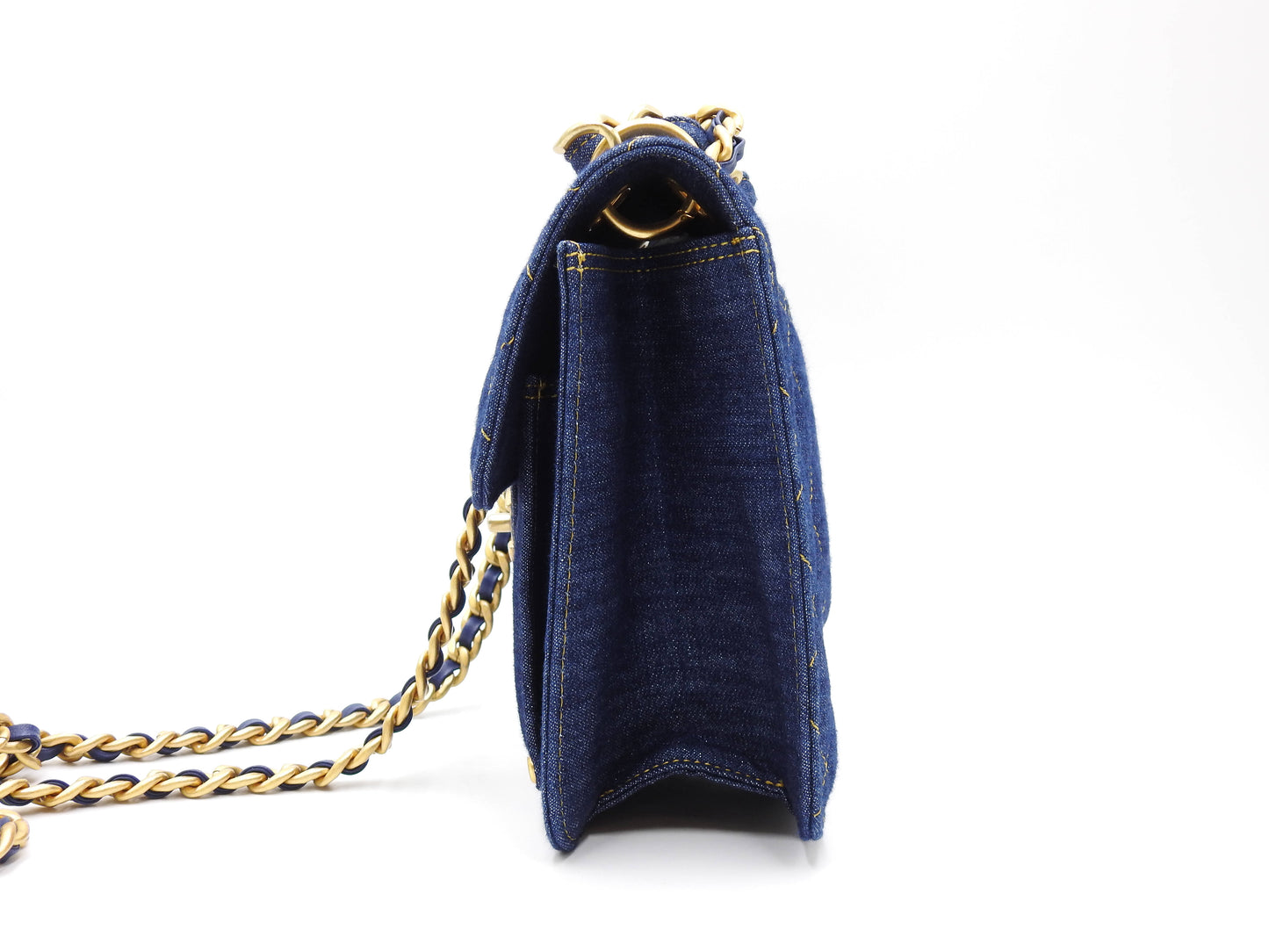 CHANEL Matelasse Double You Flap 2way Chain Shoulder Hand Bag Denim AS4051