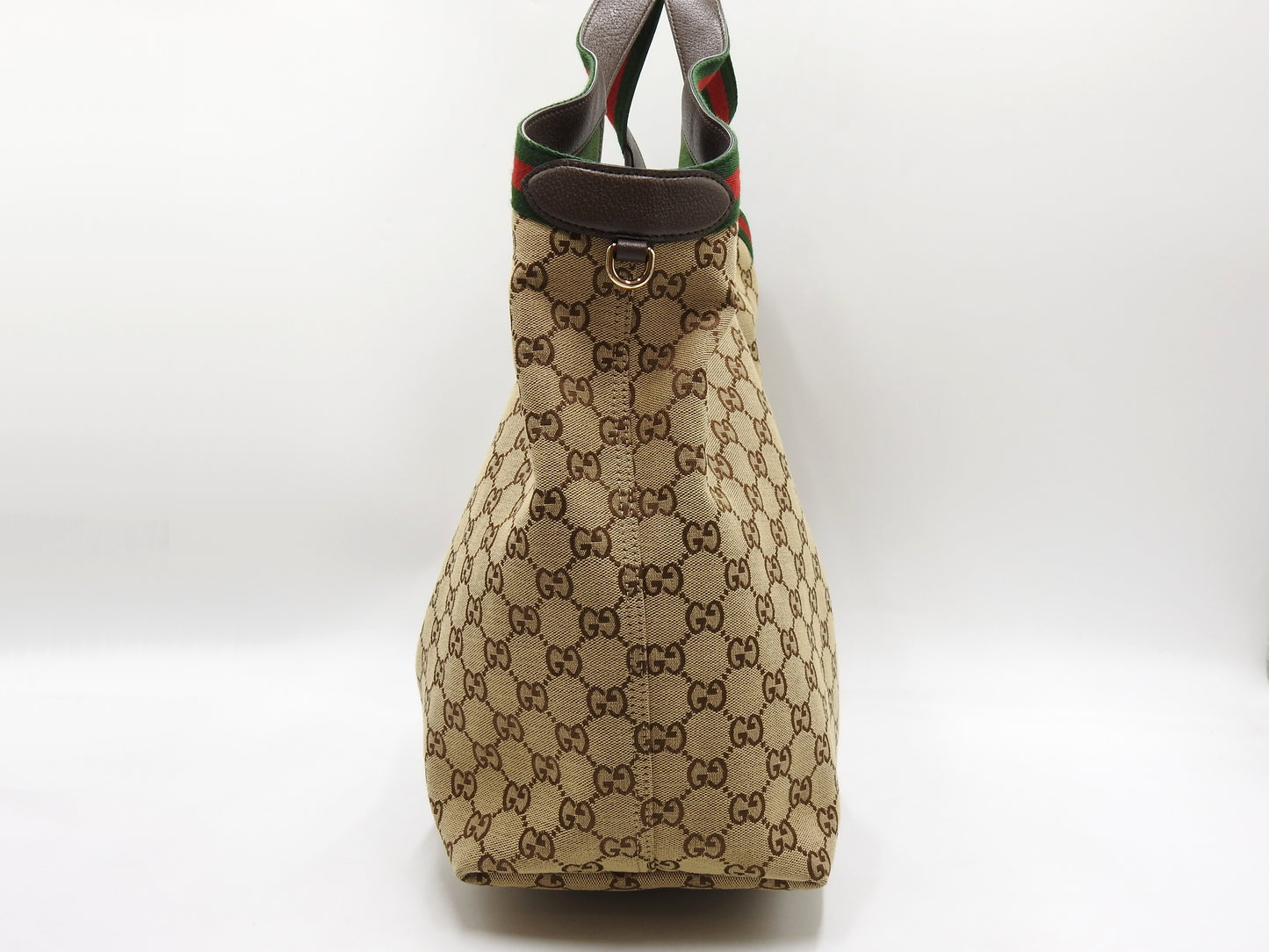 GUCCI GG Canvas Giglio Large Hobo Tote Shoulder Bag Beige Brown 853971