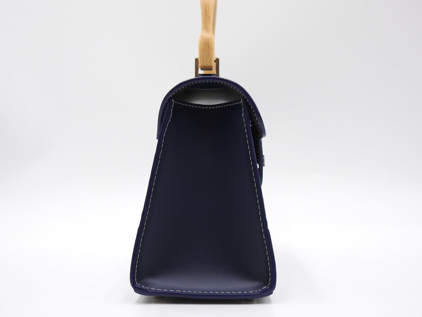 GOYARD Saigon Mini Structure Hand Shoulder Bag PVC Canvas Leather Navy