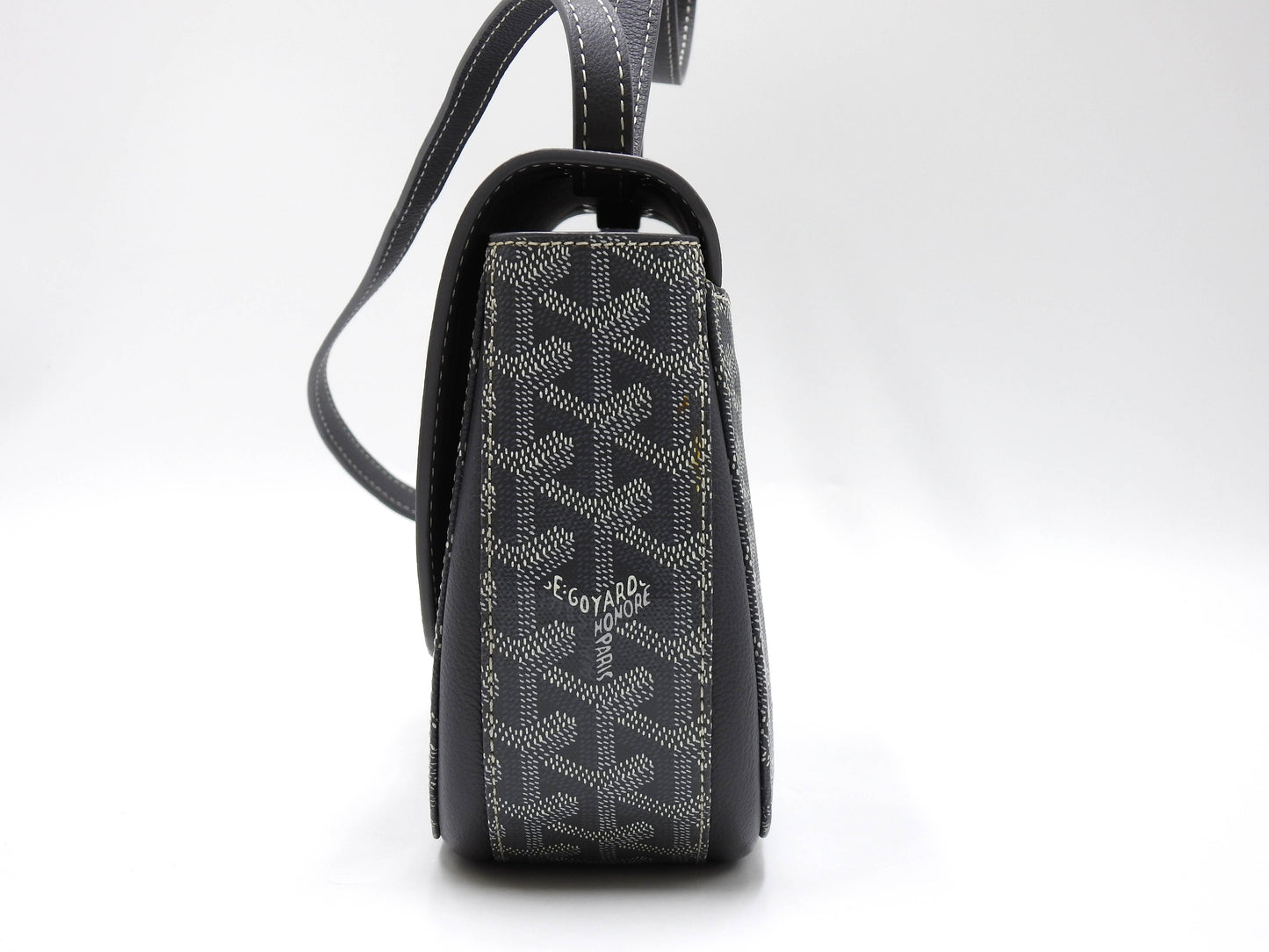 GOYARD Goyardine Sac 233 PM Shoulder Bag PVC Leather Grey Silver