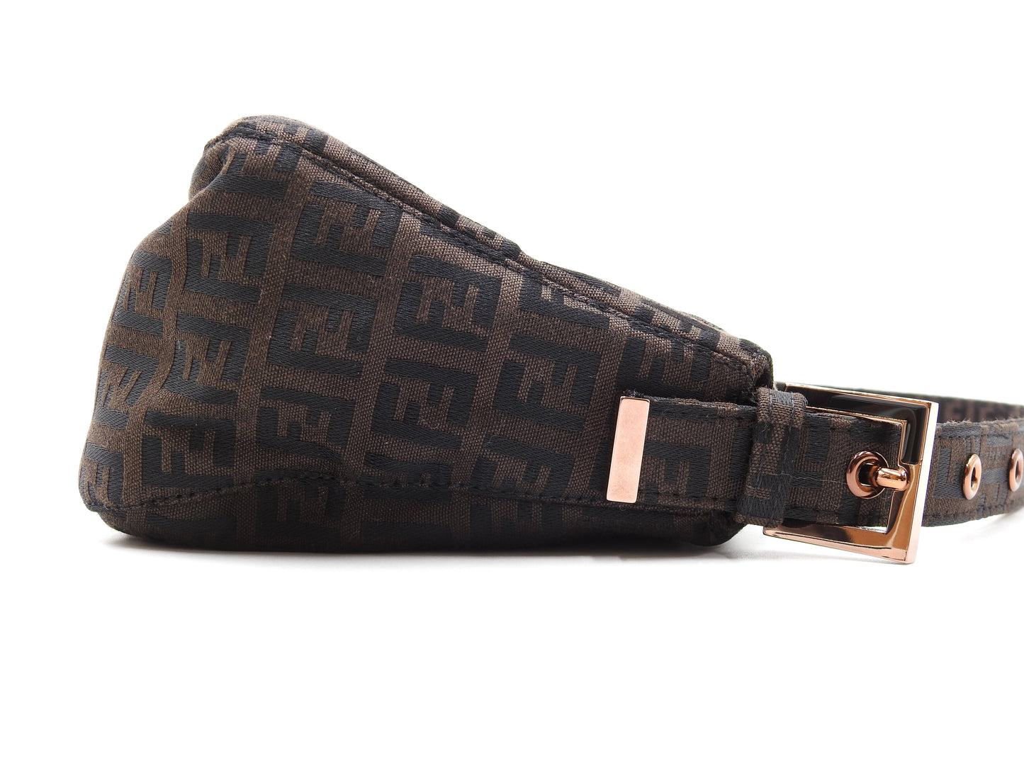 FENDI Zucca Mamma Baguette Hand Bag Canvas Leather Brown 8BR003