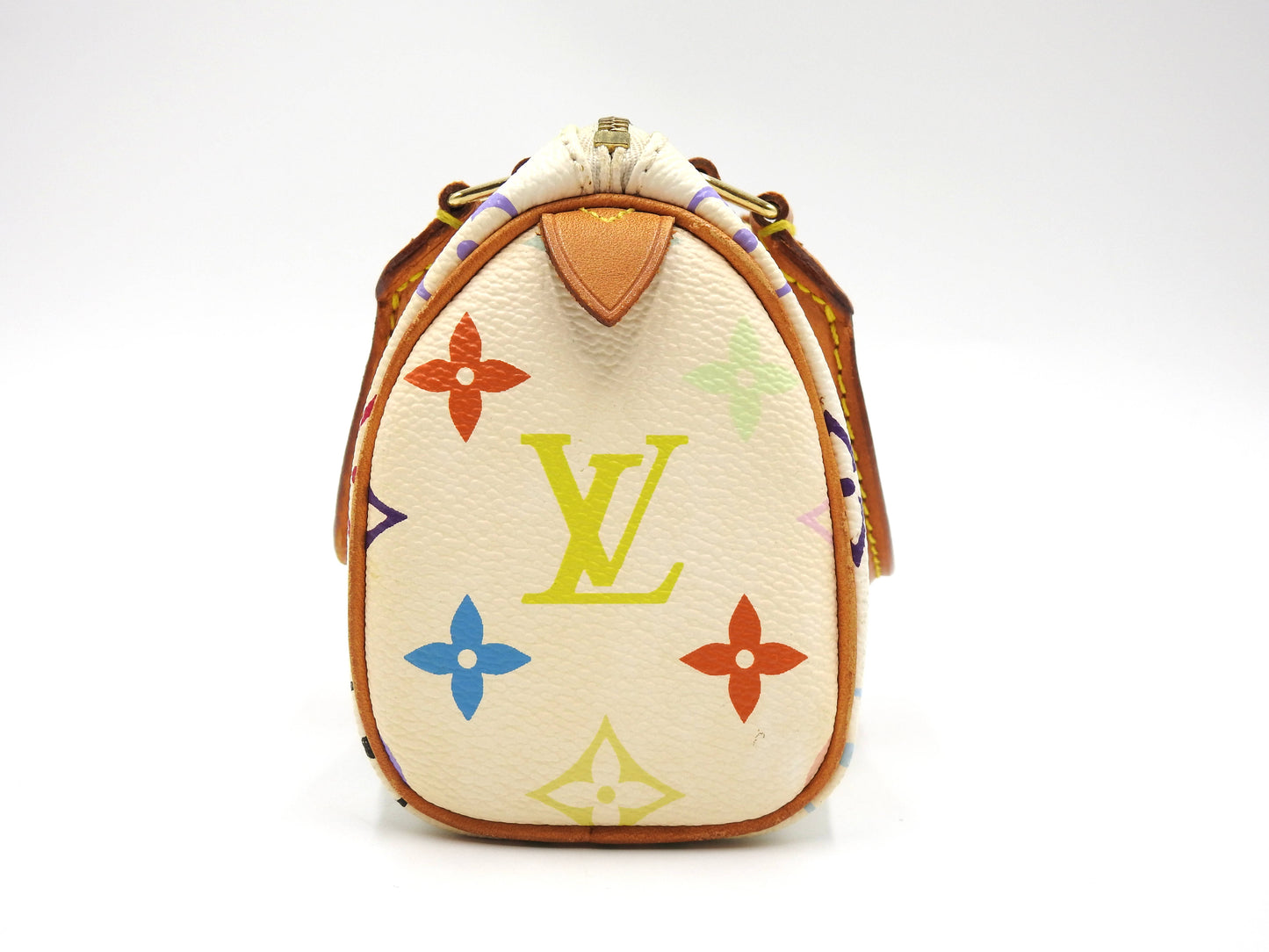 LOUIS VUITTON Monogram Mini Speedy Hand Bag Multicolor Bron White M92645