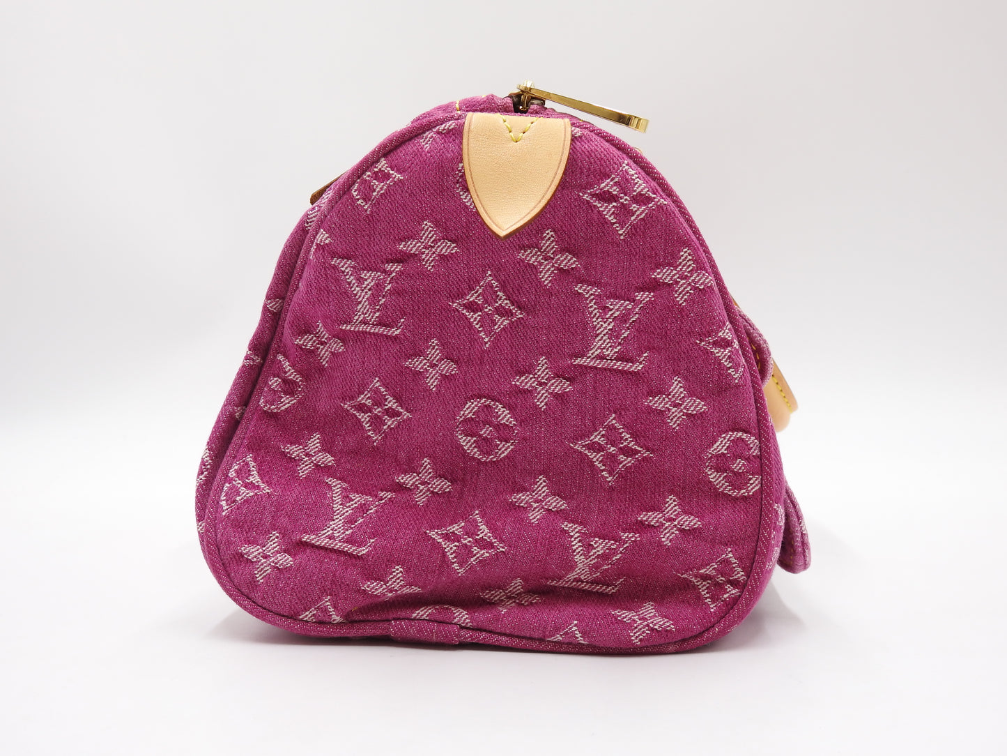LOUIS VUITTON Monogram Denim Neo Speedy Boston Hand Bag Pink M95214