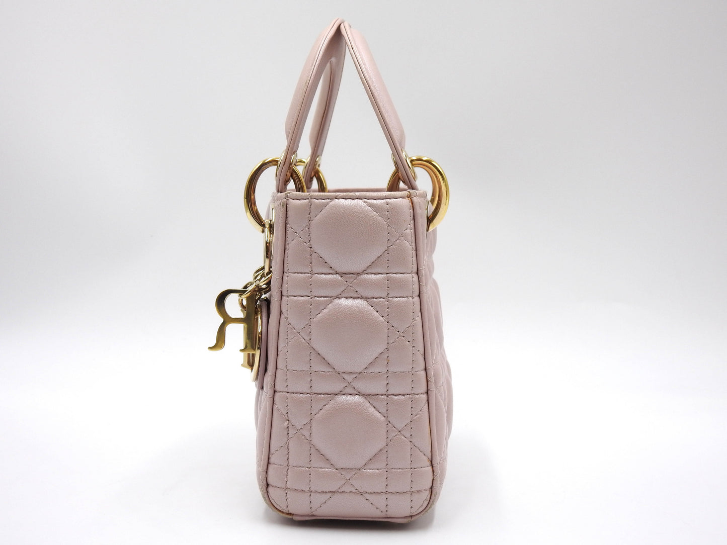 Christian Dior Lady Dior Mini Cannage Hand Shoulder Bag Lambskin Pink M0505