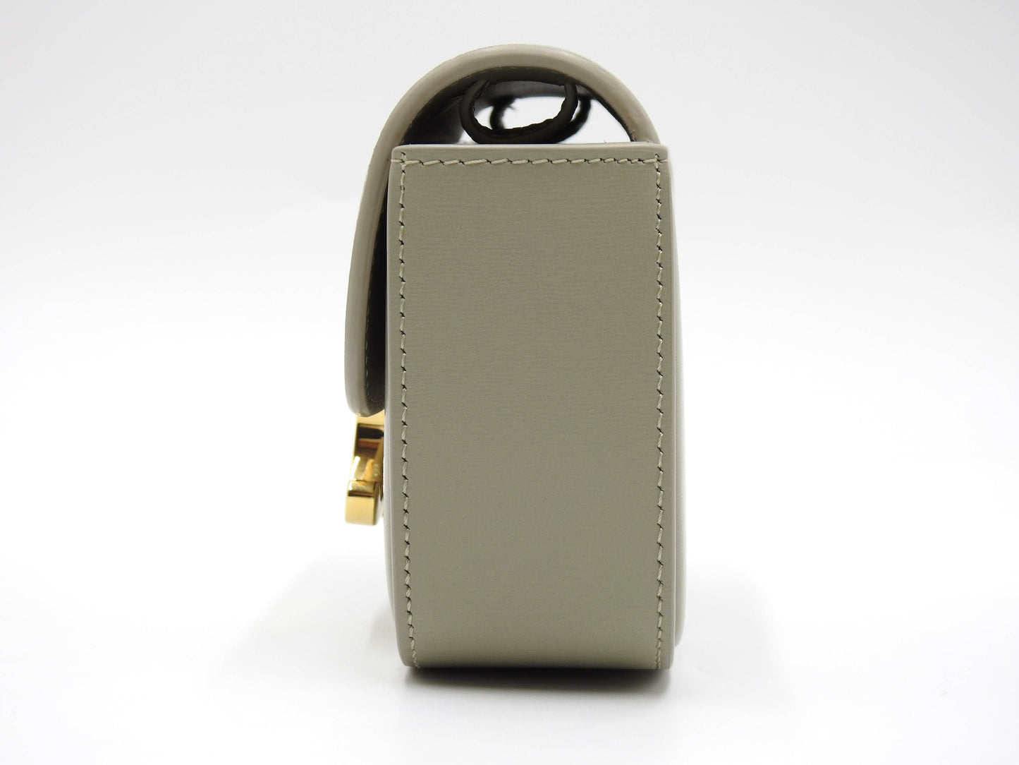 CELINE Mini Claude Triomphe Shoulder Bag Shiny Calfskin Green 10I513DPV