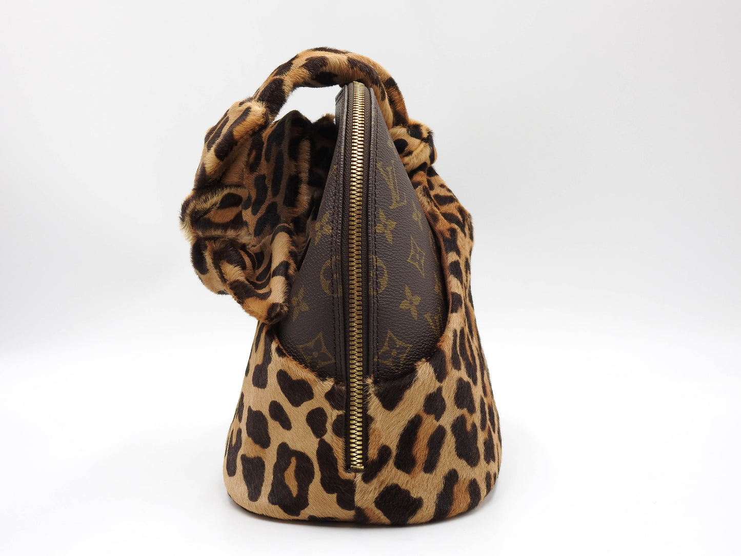 LOUIS VUITTON Alma Azzedine Alaia Monogram Leopard Shoulder Hand Bag M99032