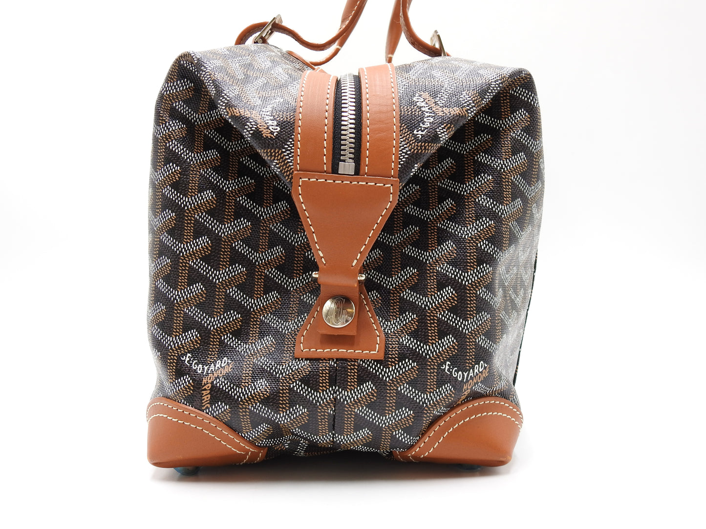 GOYARD Goyardine Boeing 30 2way Shoulder Hand Bag PVC Leather Black Brown