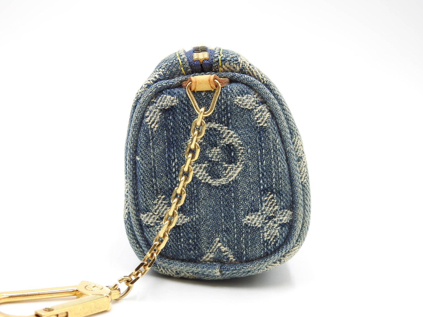 LOUIS VUITTON Monogram Denim Trousse Speedy PM Pouch Blue M95082